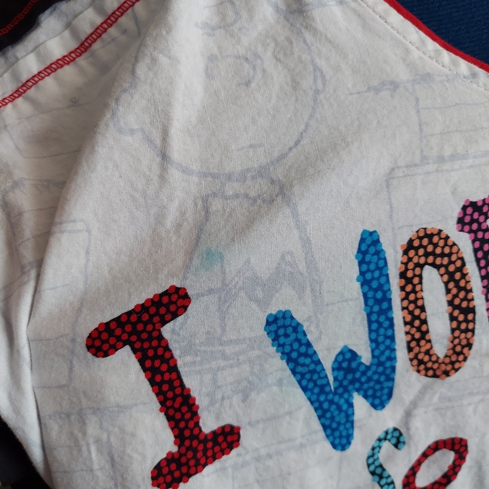 Peanuts Snoopy Women's Scrub Top " I Work So My Dog Can Have A Better Life" XL - Picture 4 of 8